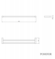 TOALLERO LAVABO DOBLE 60cm METRIC POM D'OR